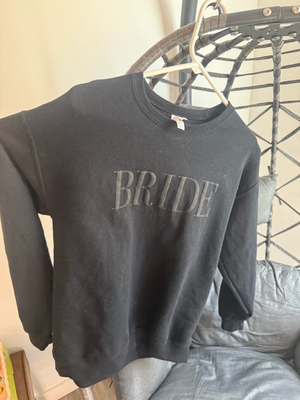 Jerzees Black 'BRIDE' Crewneck Sweatshirt